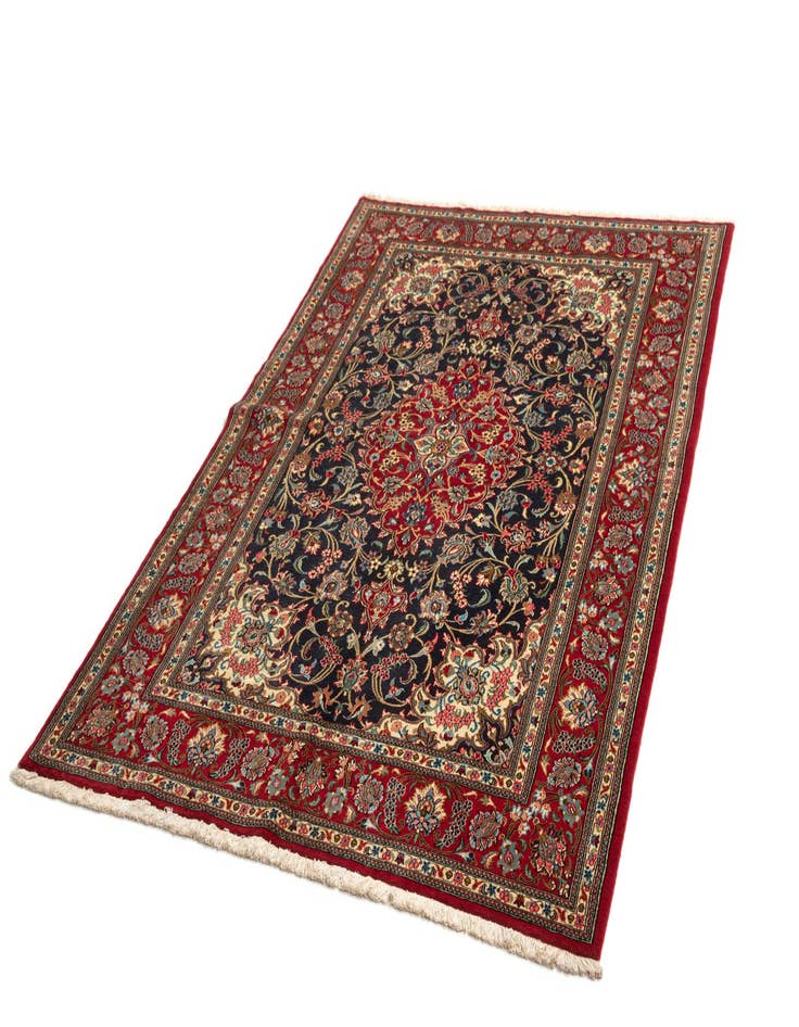 Detail image of  4' 8 x 6' 11  Hand Knotted Qom Persian Rug