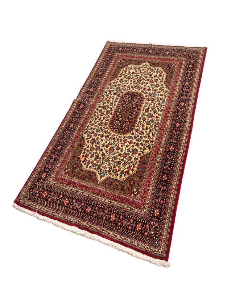 Detail image of  4' 7 x 6' 11  Hand Knotted Qom Persian Rug