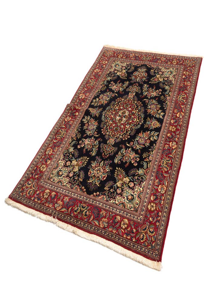 Detail image of  4' 7 x 6' 8  Hand Knotted Qom Persian Rug