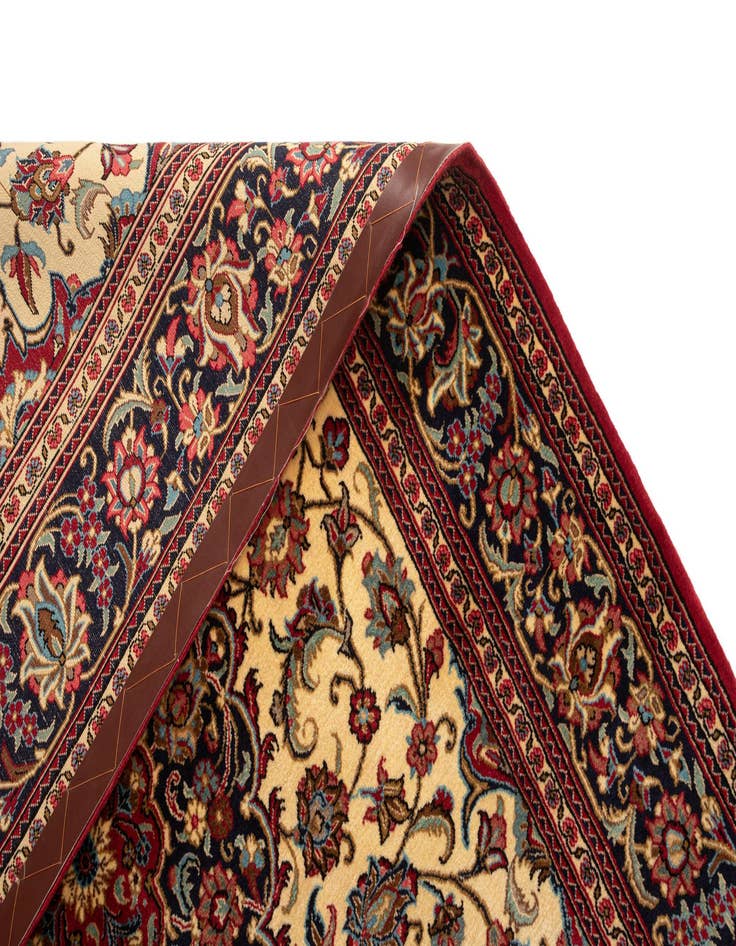 Detail image of  4' 9 x 7'  Hand Knotted Qom Persian Rug