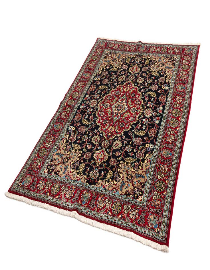 Detail image of  4' 8 x 6' 6  Hand Knotted Qom Persian Rug