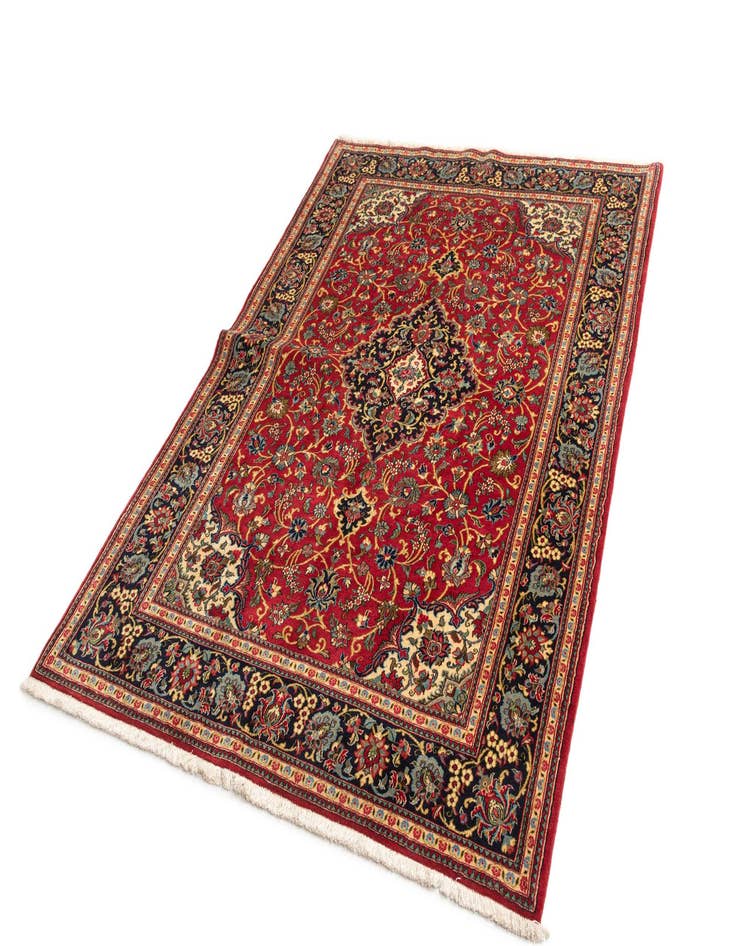 Detail image of  4' 10 x 7' 1  Hand Knotted Qom Persian Rug