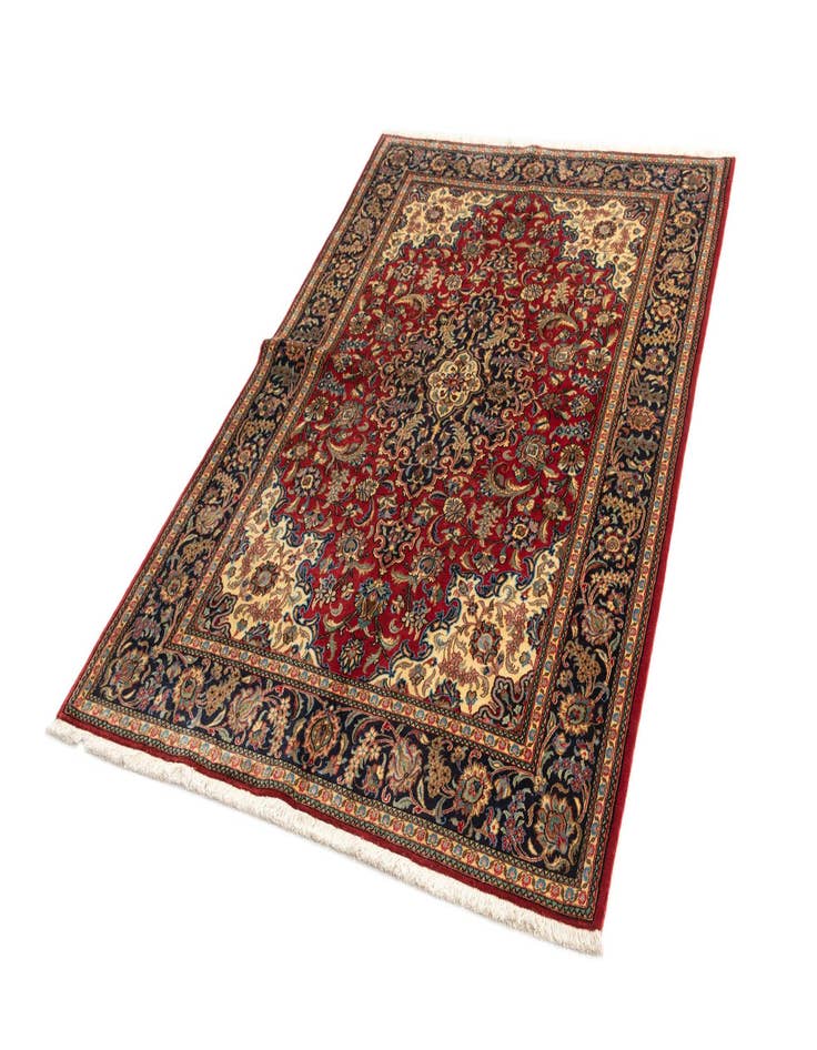 Detail image of  4' 8 x 6' 10  Hand Knotted Qom Persian Rug