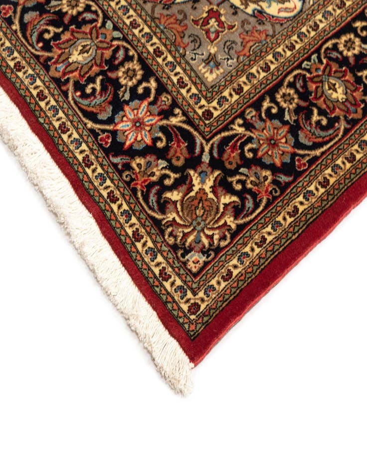 Detail image of  4' 8 x 7'  Hand Knotted Qom Persian Rug