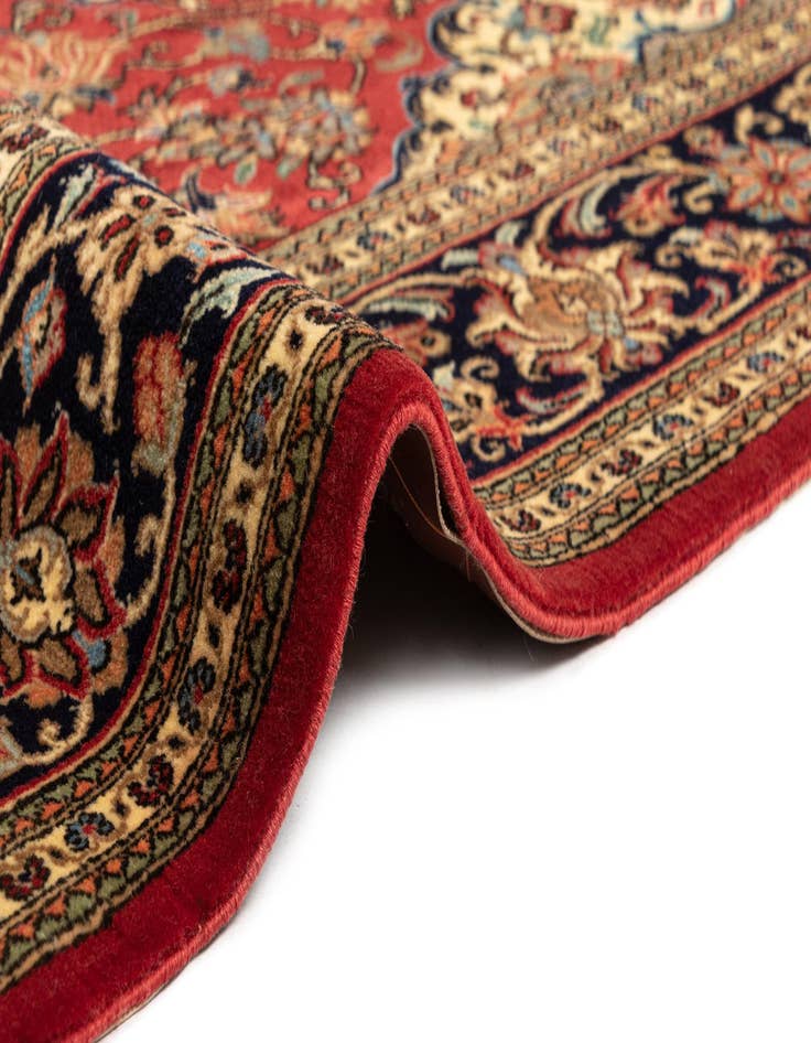 Detail image of  4' 8 x 7'  Hand Knotted Qom Persian Rug