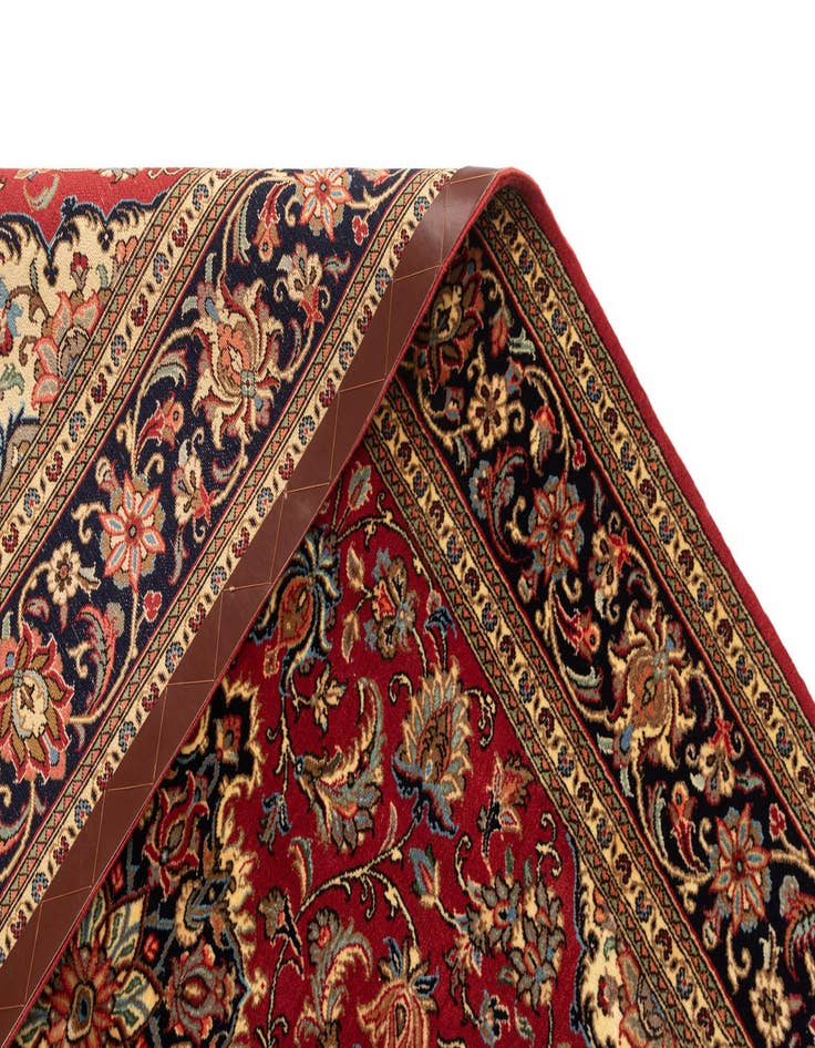 Detail image of  4' 8 x 7'  Hand Knotted Qom Persian Rug