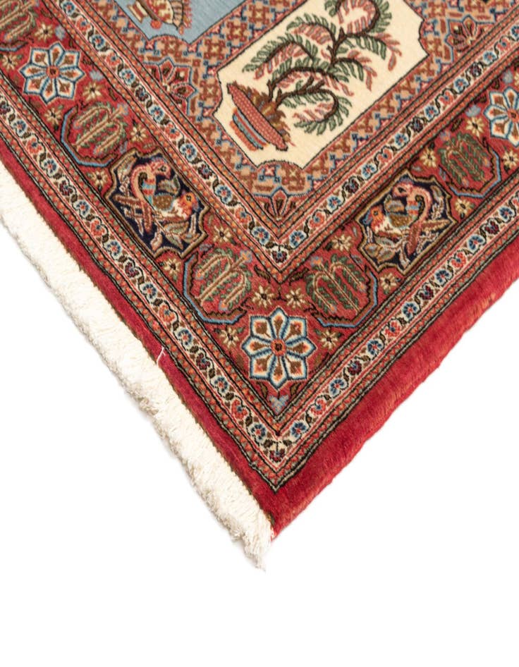 Detail image of  3' 7 x 4' 11  Hand Knotted Qom Persian Rug