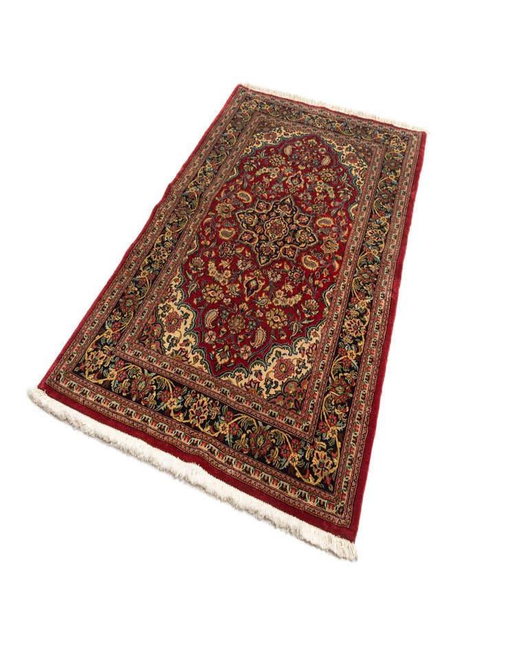 Detail image of  3' 3 x 5' 3  Hand Knotted Qom Persian Rug