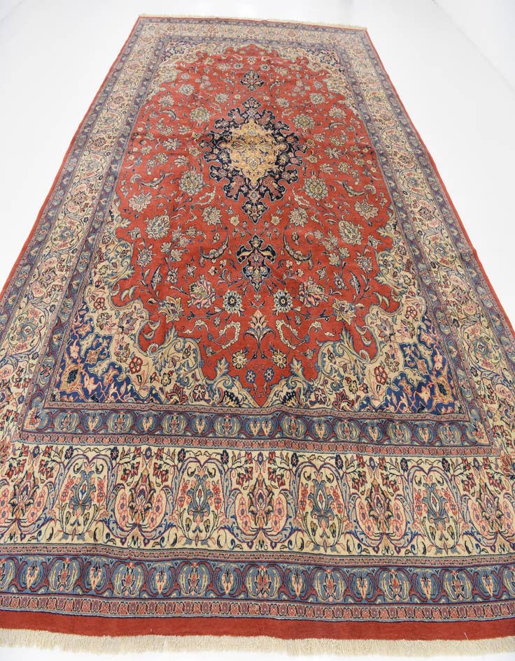 Detail image of  11' 6 x 16' 1  Hand Knotted Sarough Persian Wool Rug