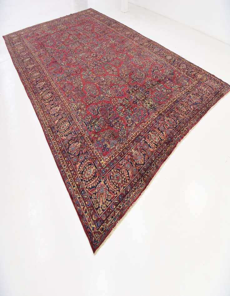 Detail image of  11' 9 x 19'  Hand Knotted Sarough Persian Wool Rug