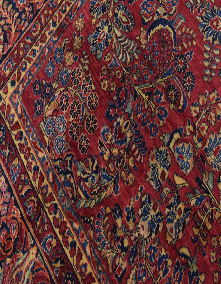Detail image of  11' 9 x 19'  Hand Knotted Sarough Persian Wool Rug