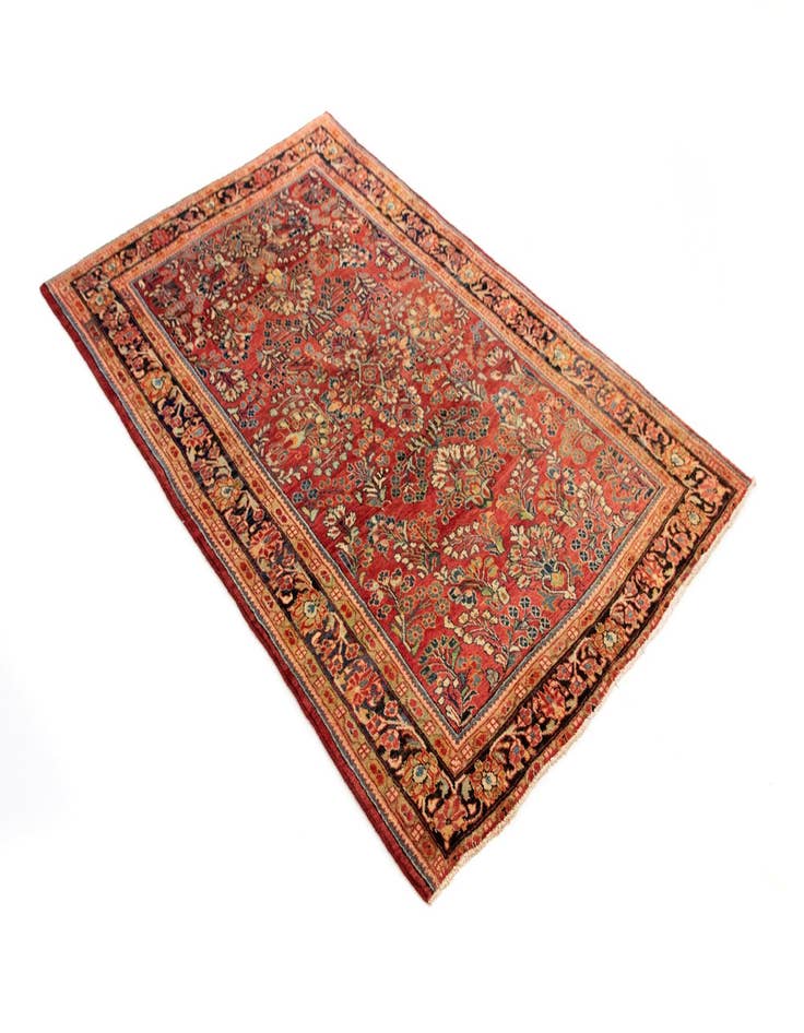 Detail image of  4' 5 x 6' 11  Hand Knotted Sarough Persian Wool Rug