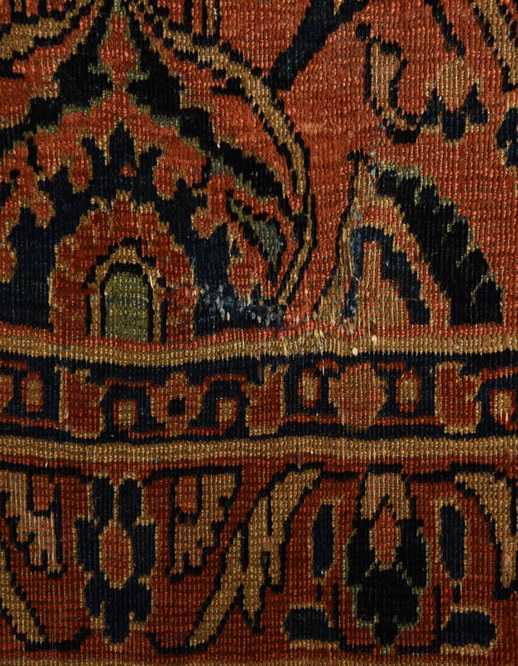 Detail image of  9' 4 x 12'  Hand Knotted Sarough Persian Wool Rug