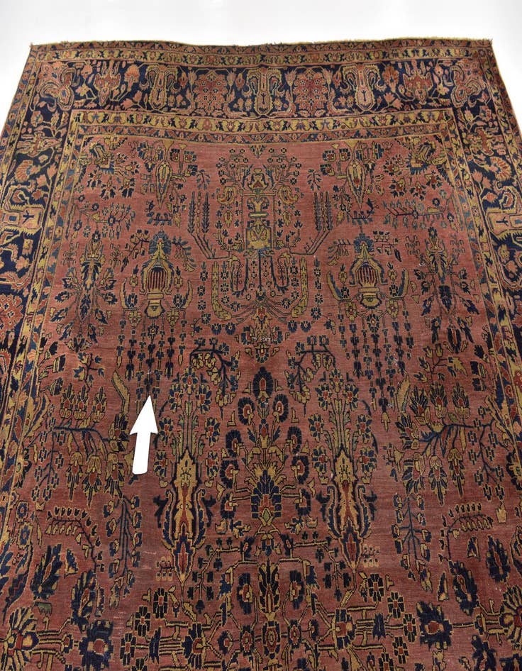 Detail image of  8' 10 x 12'  Hand Knotted Sarough Persian Wool Rug