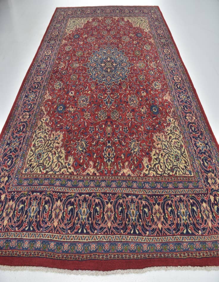 Detail image of  9' 8 x 13'  Hand Knotted Sarough Persian Wool Rug