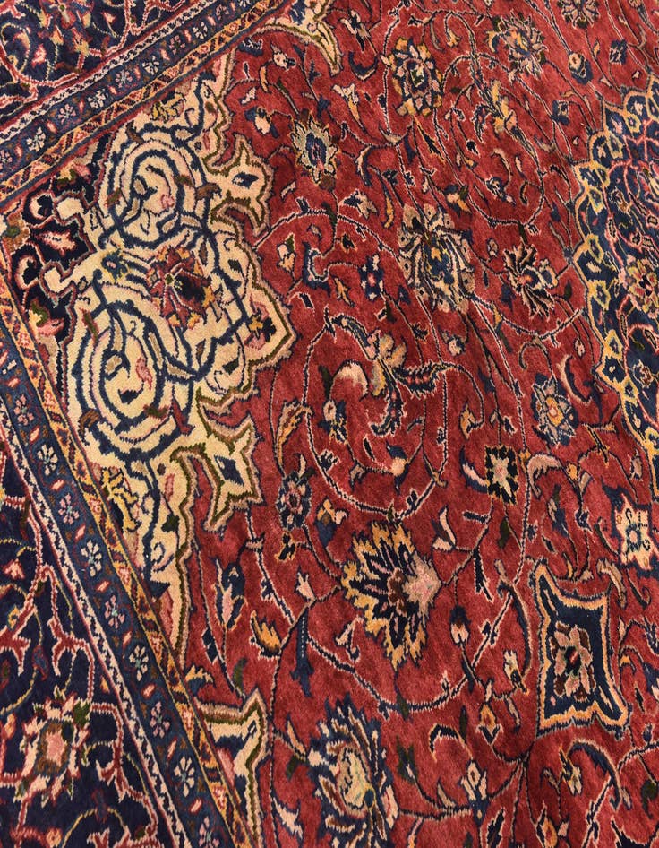 Detail image of  9' 10 x 13'  Hand Knotted Sarough Persian Wool Rug