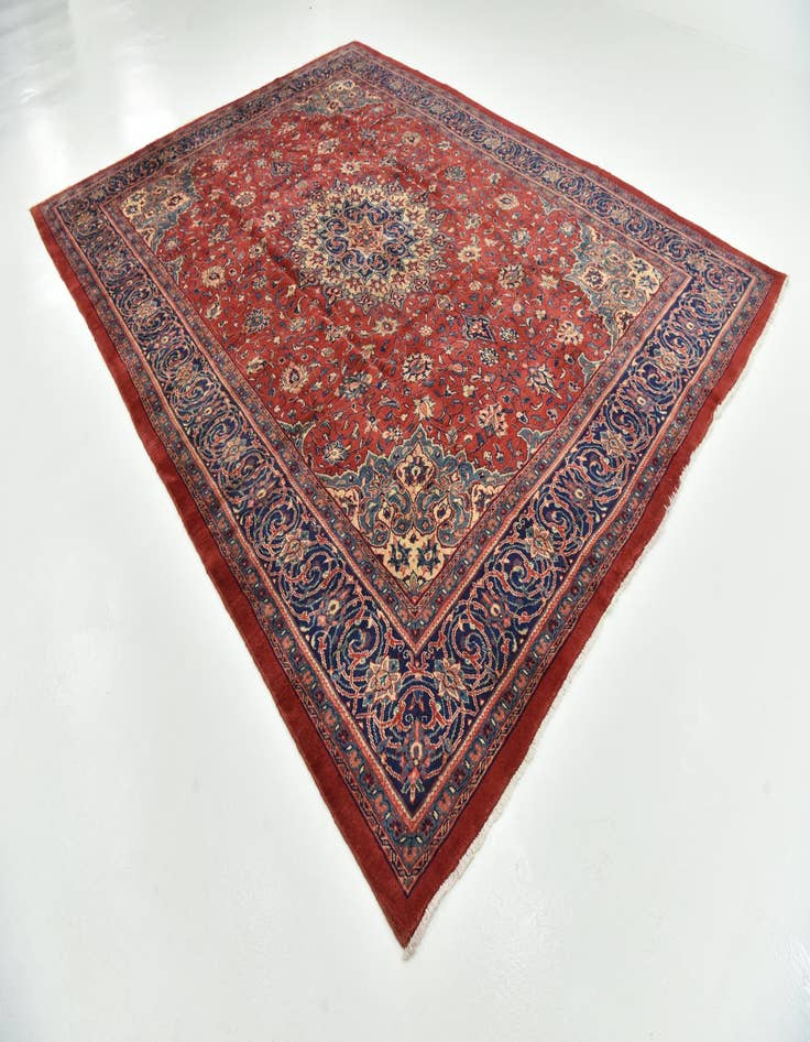 Detail image of  9' 10 x 13'  Hand Knotted Sarough Persian Wool Rug