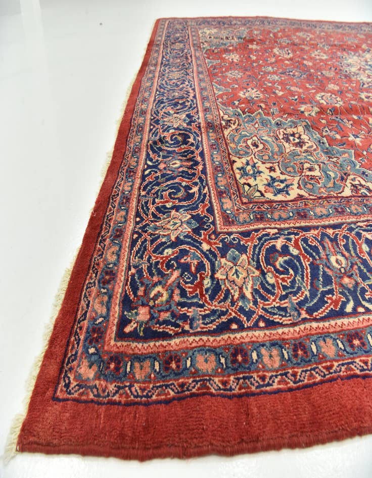 Detail image of  9' 10 x 13'  Hand Knotted Sarough Persian Wool Rug