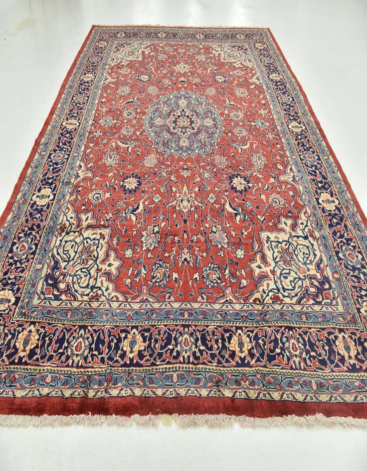 Detail image of  9' 10 x 13'  Hand Knotted Sarough Persian Wool Rug