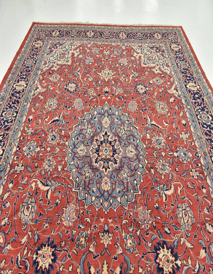 Detail image of  9' 10 x 13'  Hand Knotted Sarough Persian Wool Rug