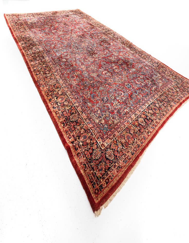 Detail image of  12' 4 x 19' 10  Hand Knotted Sarough Persian Wool Rug