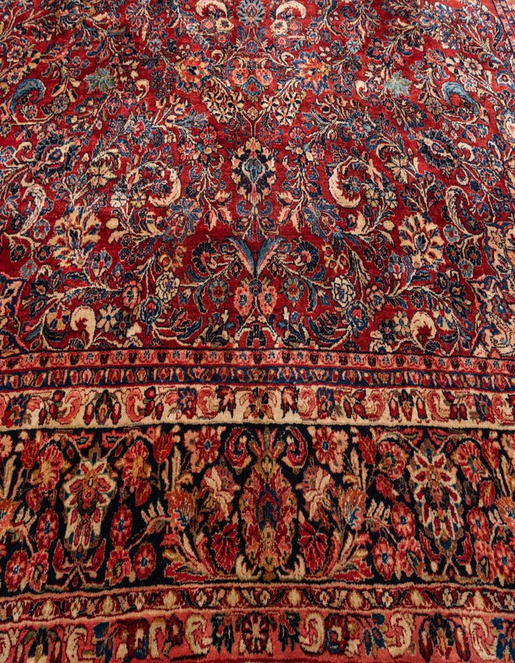 Detail image of  12' 4 x 19' 10  Hand Knotted Sarough Persian Wool Rug