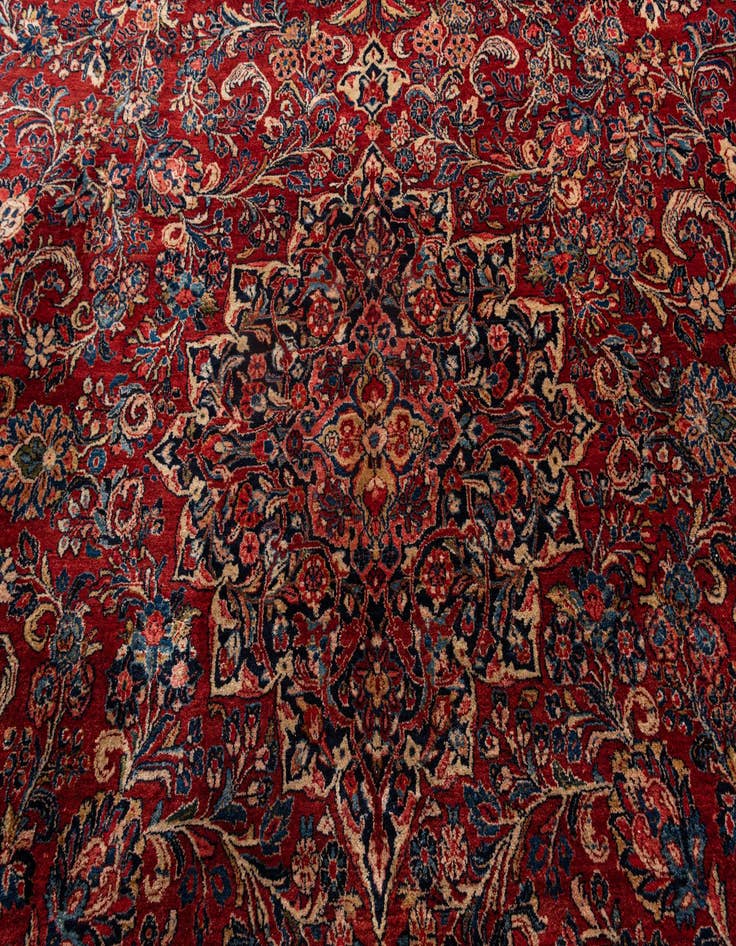 Detail image of  12' 4 x 19' 10  Hand Knotted Sarough Persian Wool Rug