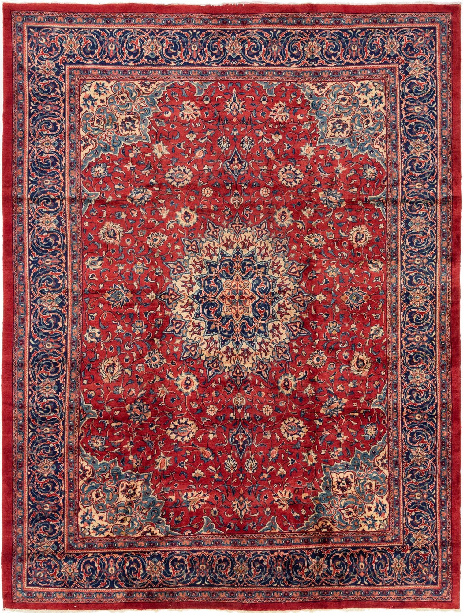  9' 10 x 13'  Hand Knotted Sarough Persian Wool Rug