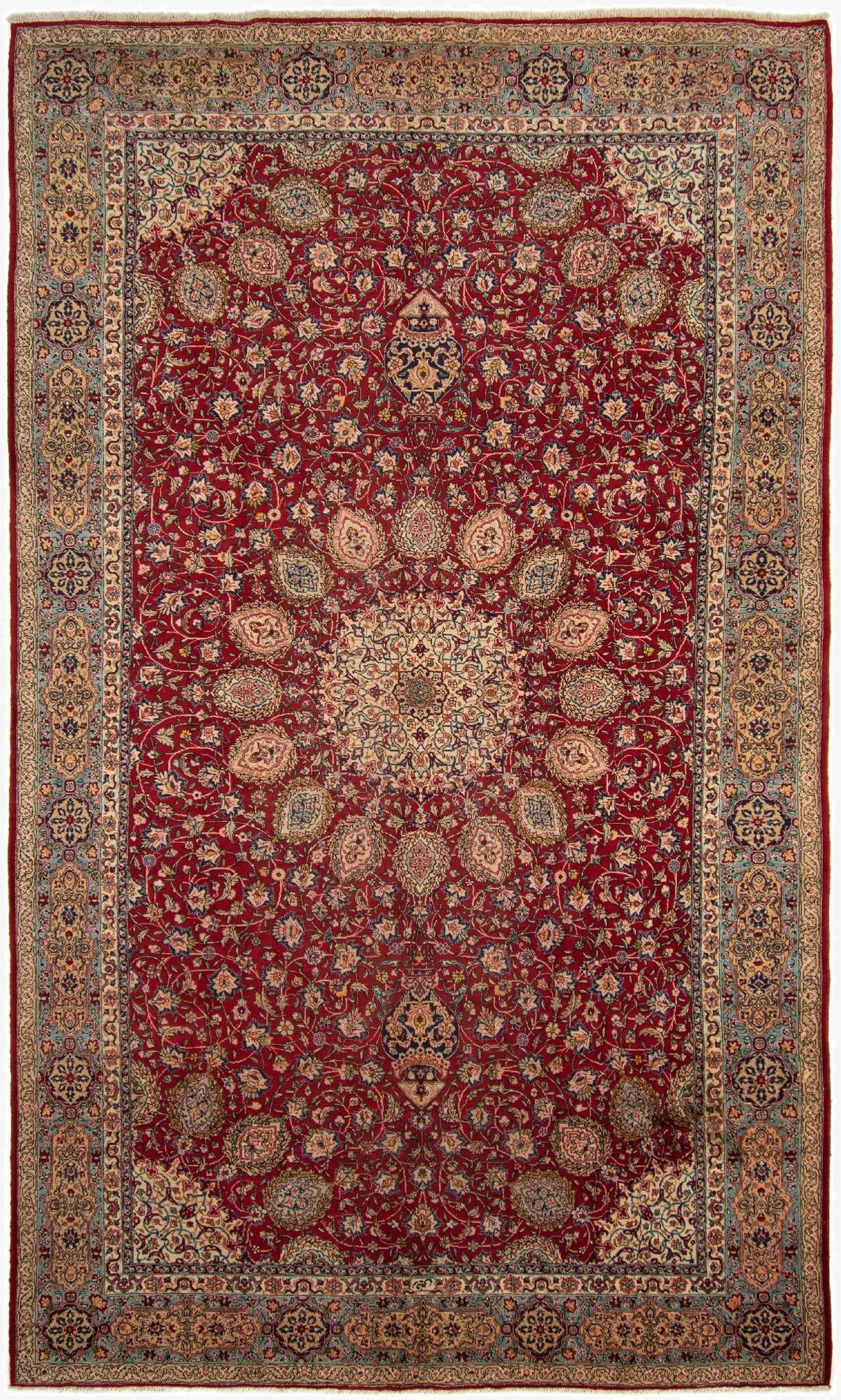  9' 1 x 15' 6  Hand Knotted Sarough Persian Wool Rug