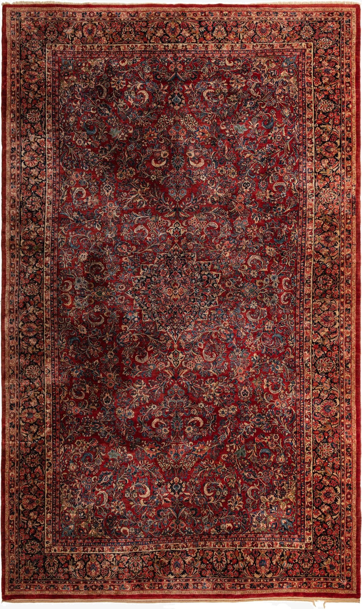  12' 4 x 19' 10  Hand Knotted Sarough Persian Wool Rug