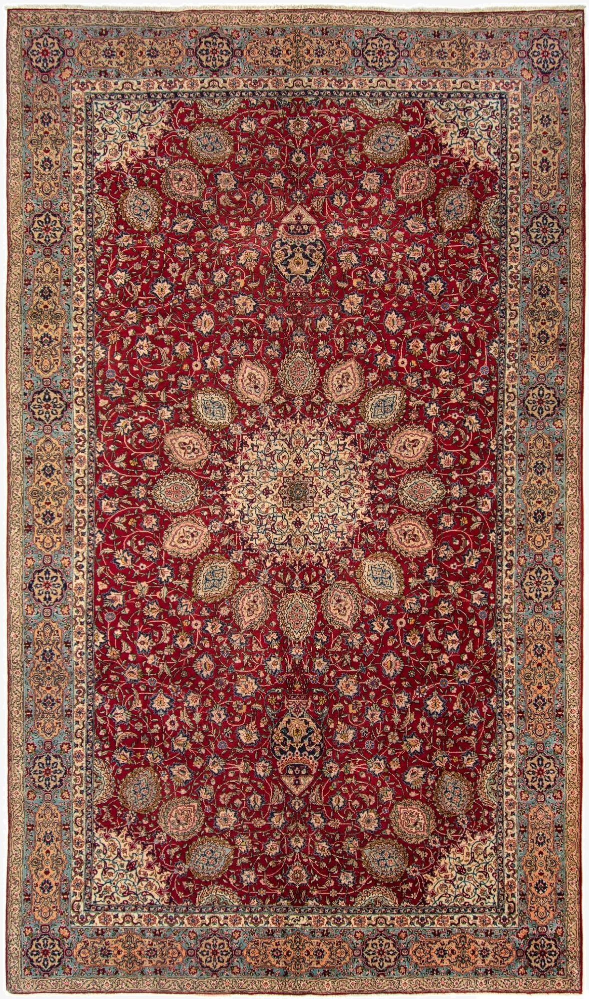  8' 11 x 15' 4  Hand Knotted Sarough Persian Wool Rug
