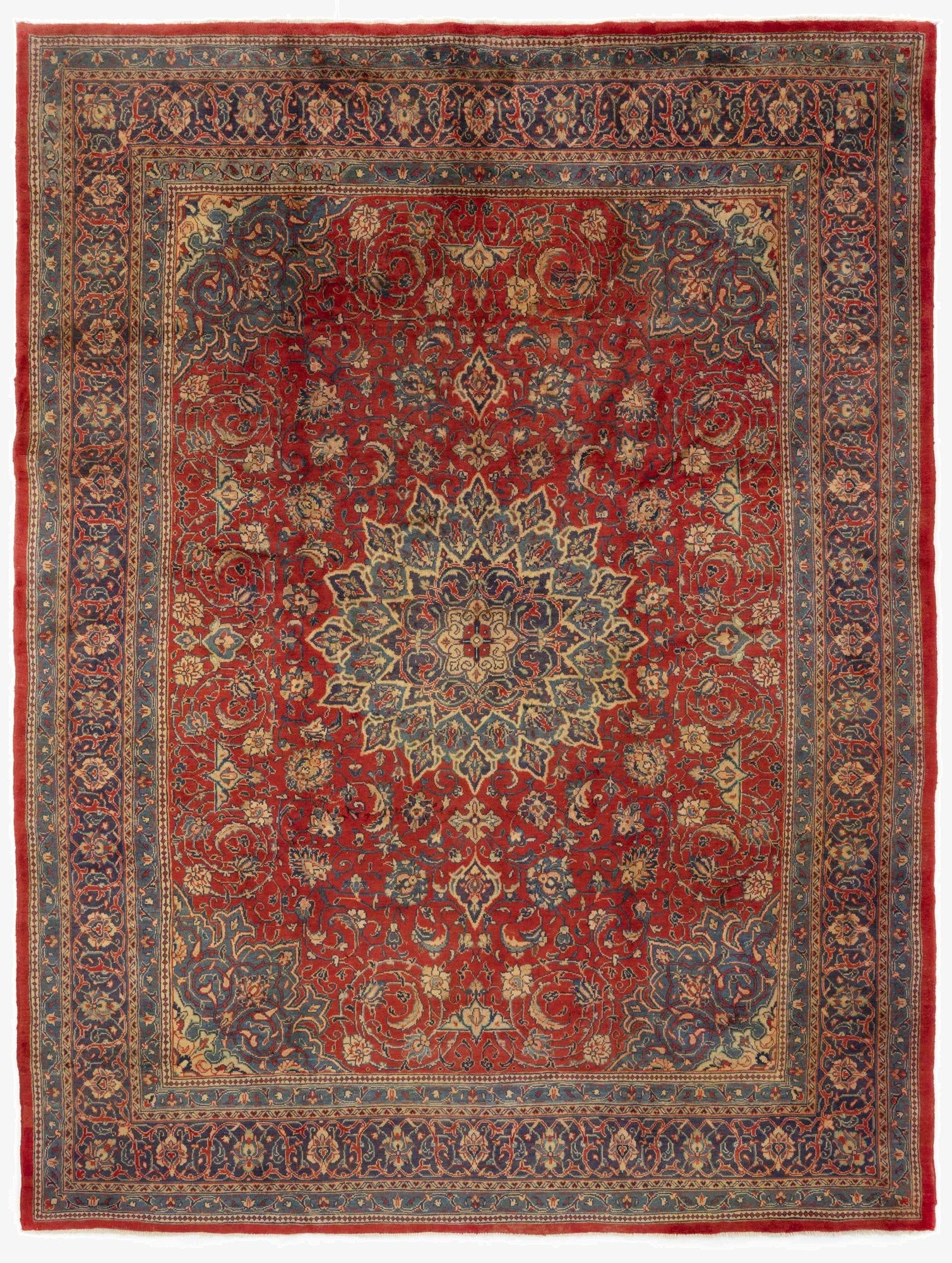  9' 9 x 13'  Hand Knotted Sarough Persian Wool Rug