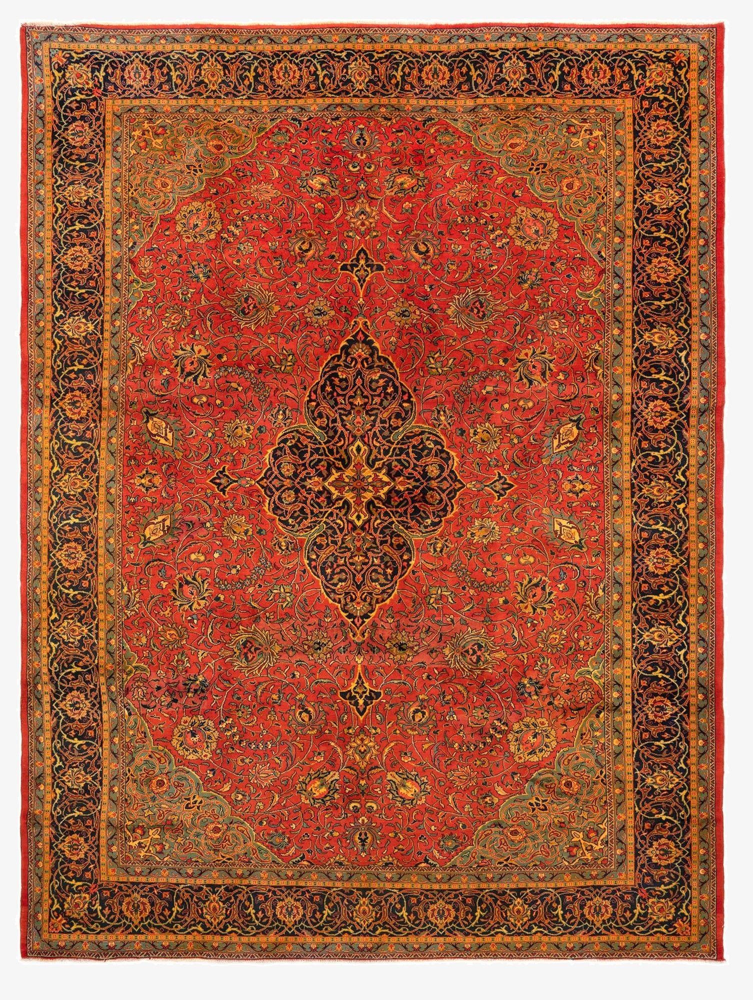  9' 9 x 13' Sarough Wool Rug