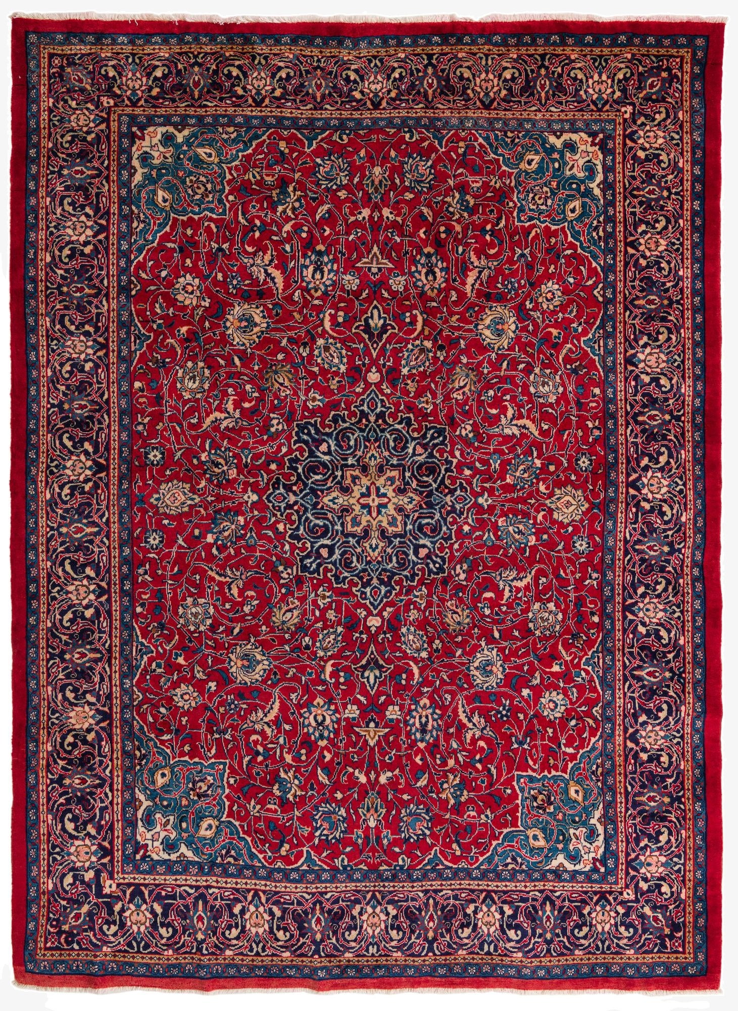  9' 6 x 13'  Hand Knotted Sarough Persian Wool Rug