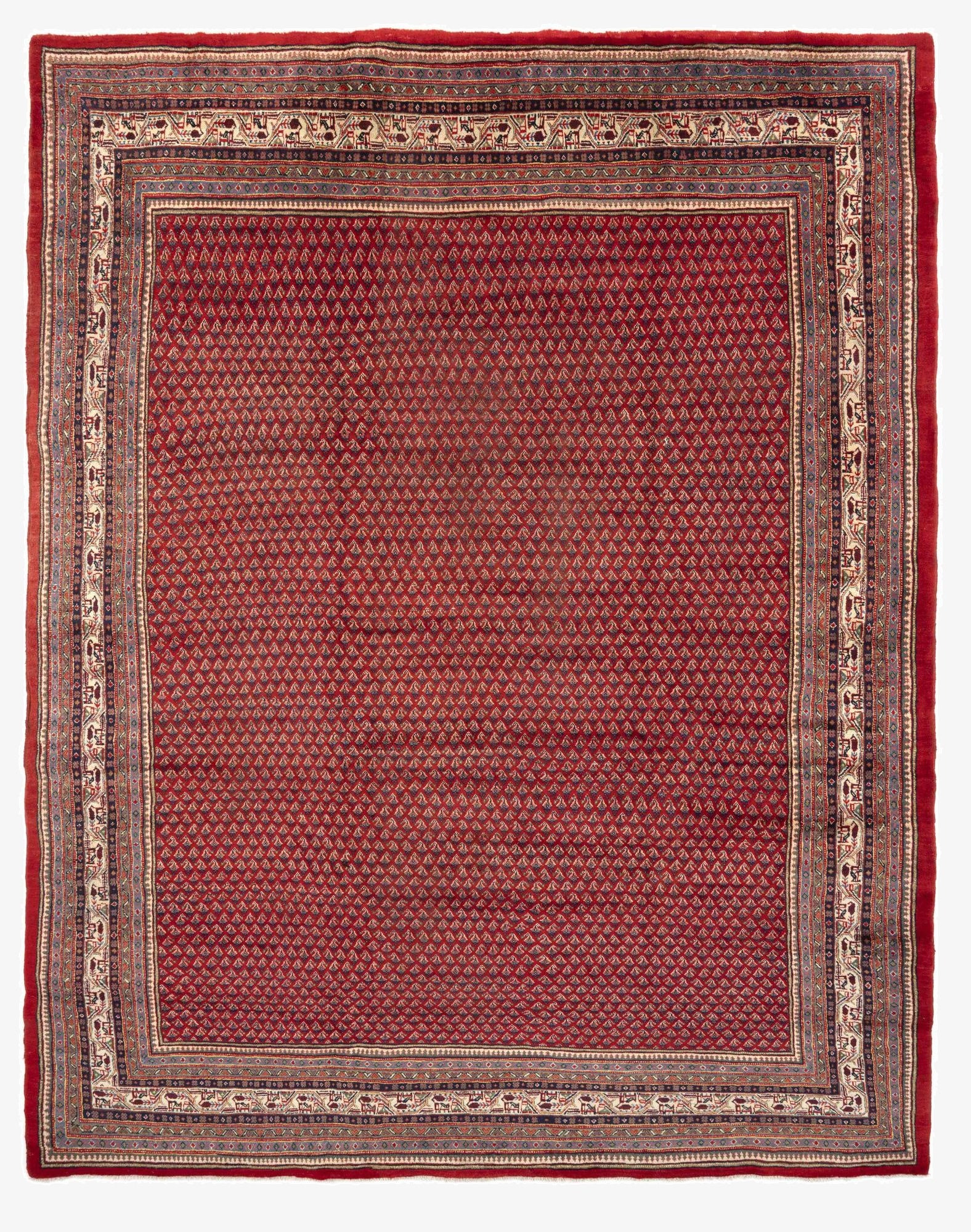  10' 9 x 14' 1  Hand Knotted Sarough Persian Wool Rug