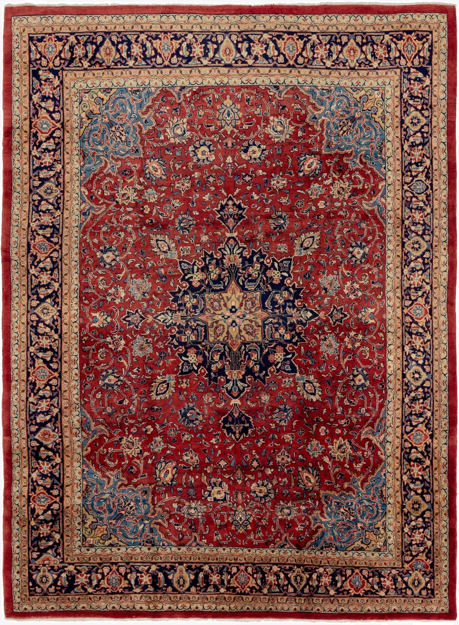  9' 8 x 13' 6  Hand Knotted Sarough Persian Wool Rug