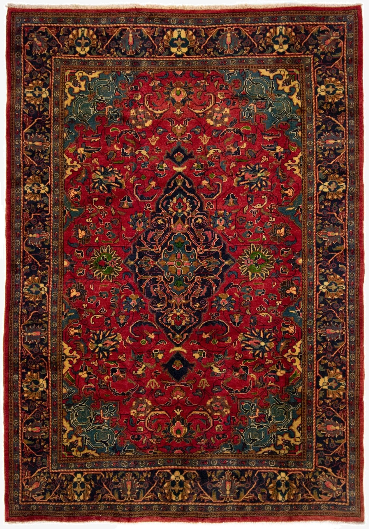  7' 10 x 11' 1  Hand Knotted Sarough Persian Wool Rug