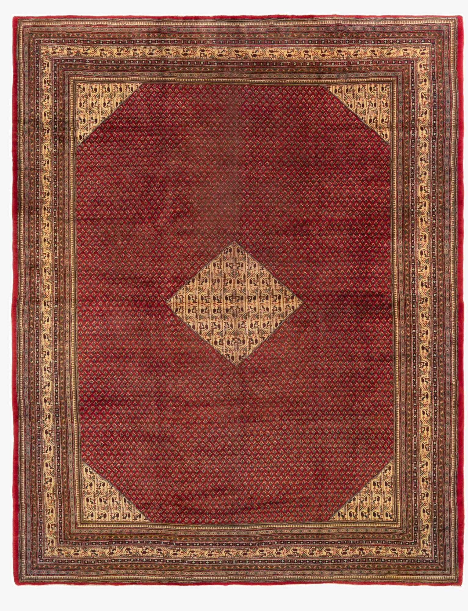  10' x 12' 11  Hand Knotted Sarough Persian Wool Rug