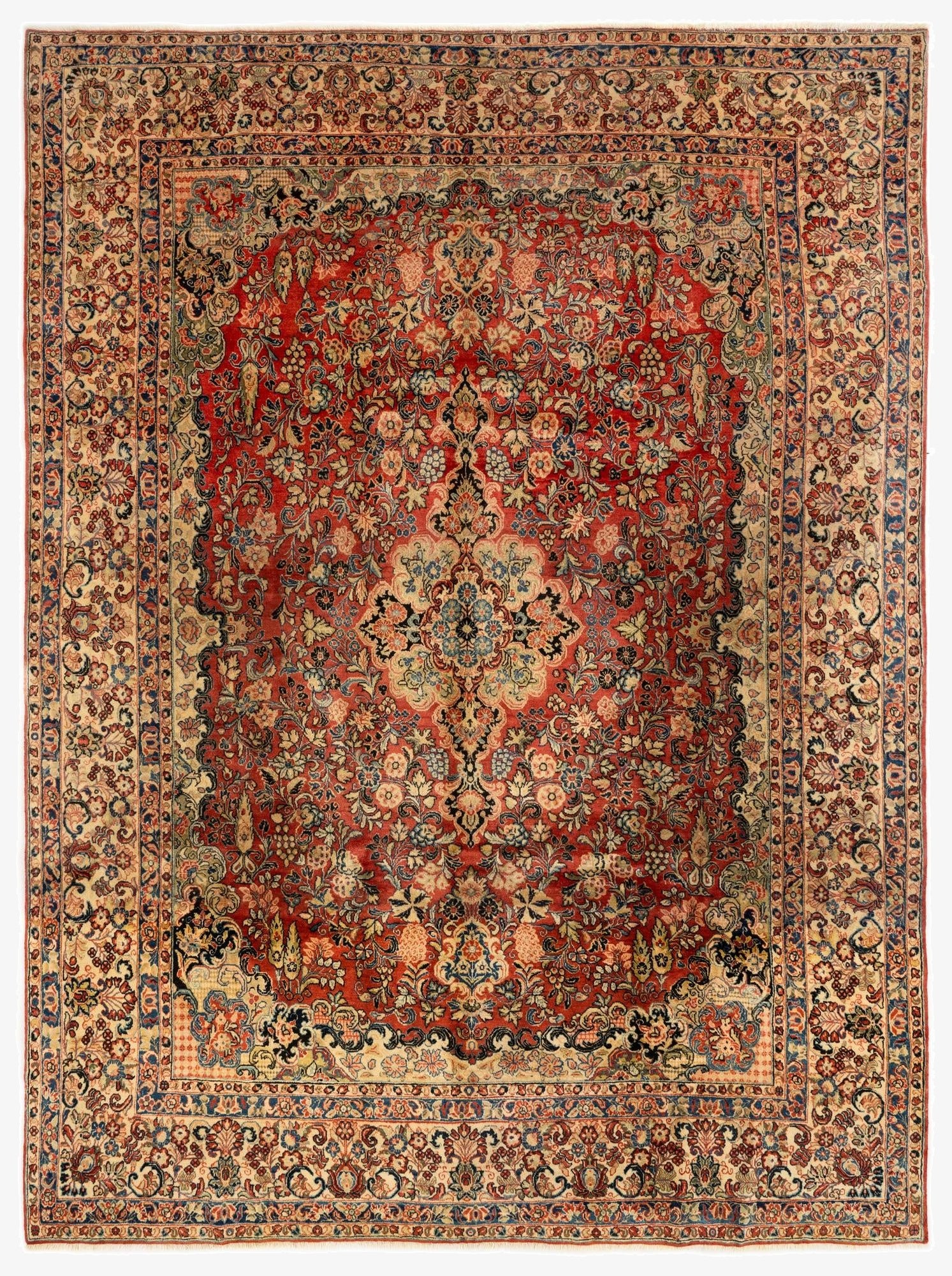  9' x 12' 1  Hand Knotted Sarough Persian Wool Rug
