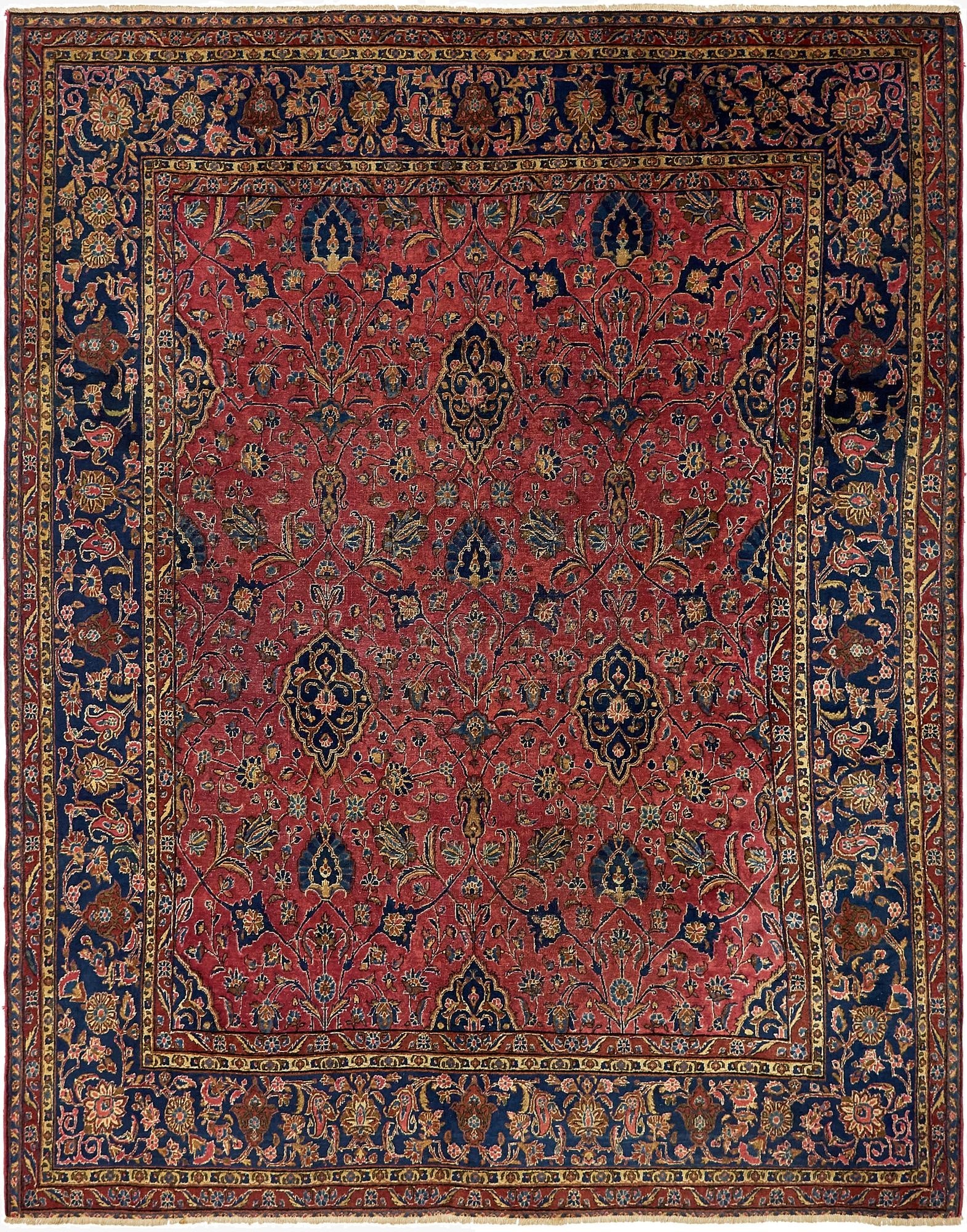  8' 9 x 11'  Hand Knotted Sarough Persian Wool Rug