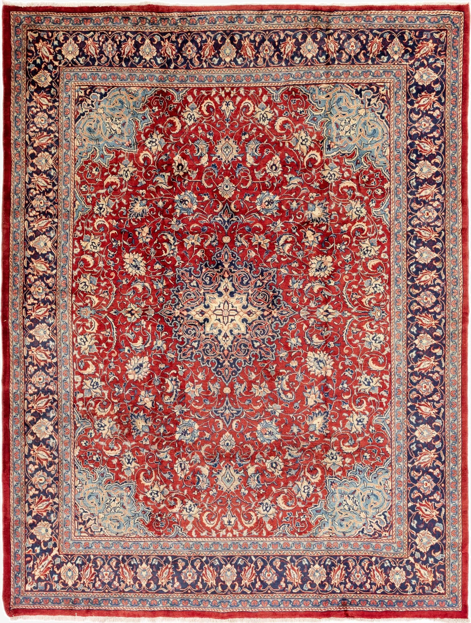  10' x 12' 10  Hand Knotted Sarough Persian Wool Rug