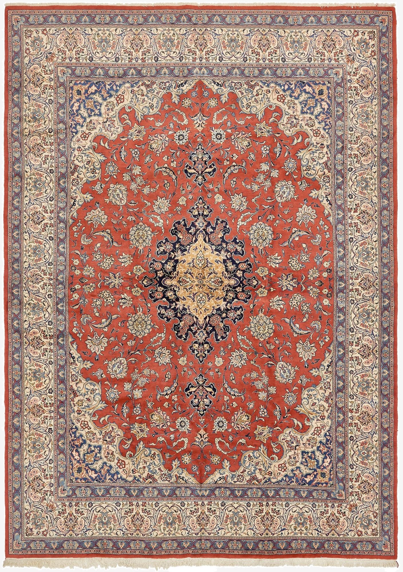  11' 6 x 16' 1  Hand Knotted Sarough Persian Wool Rug