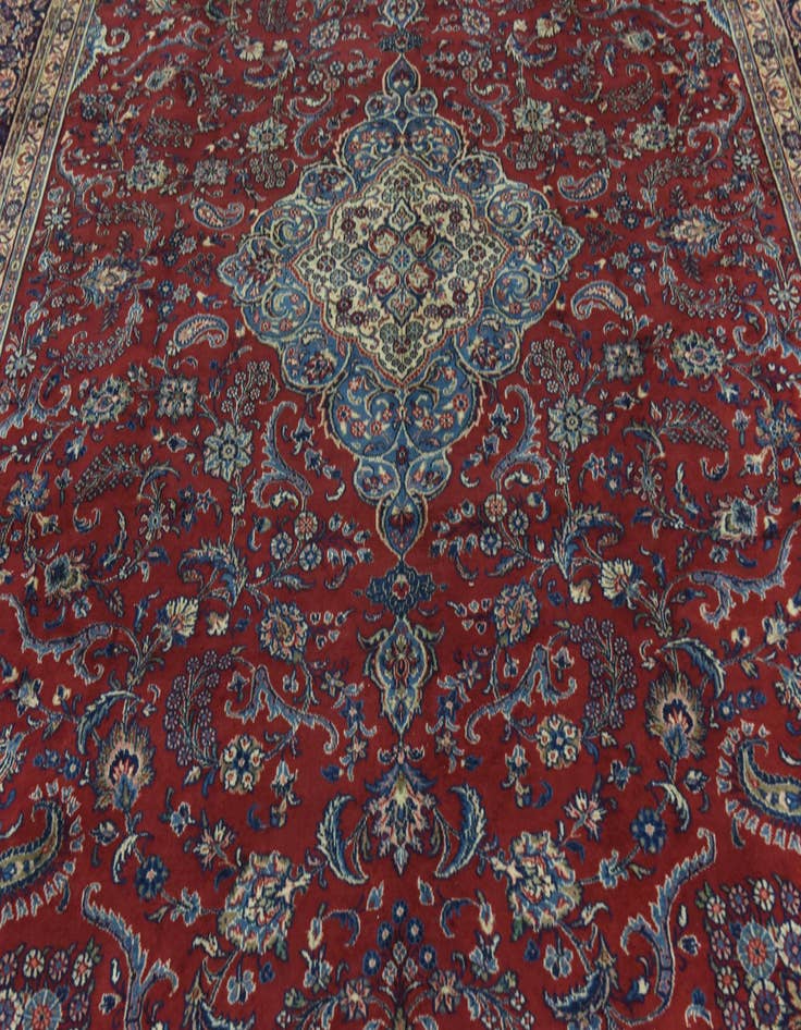 Detail image of  9' 6 x 13'  Hand Knotted Shahrbaft Persian Wool Rug