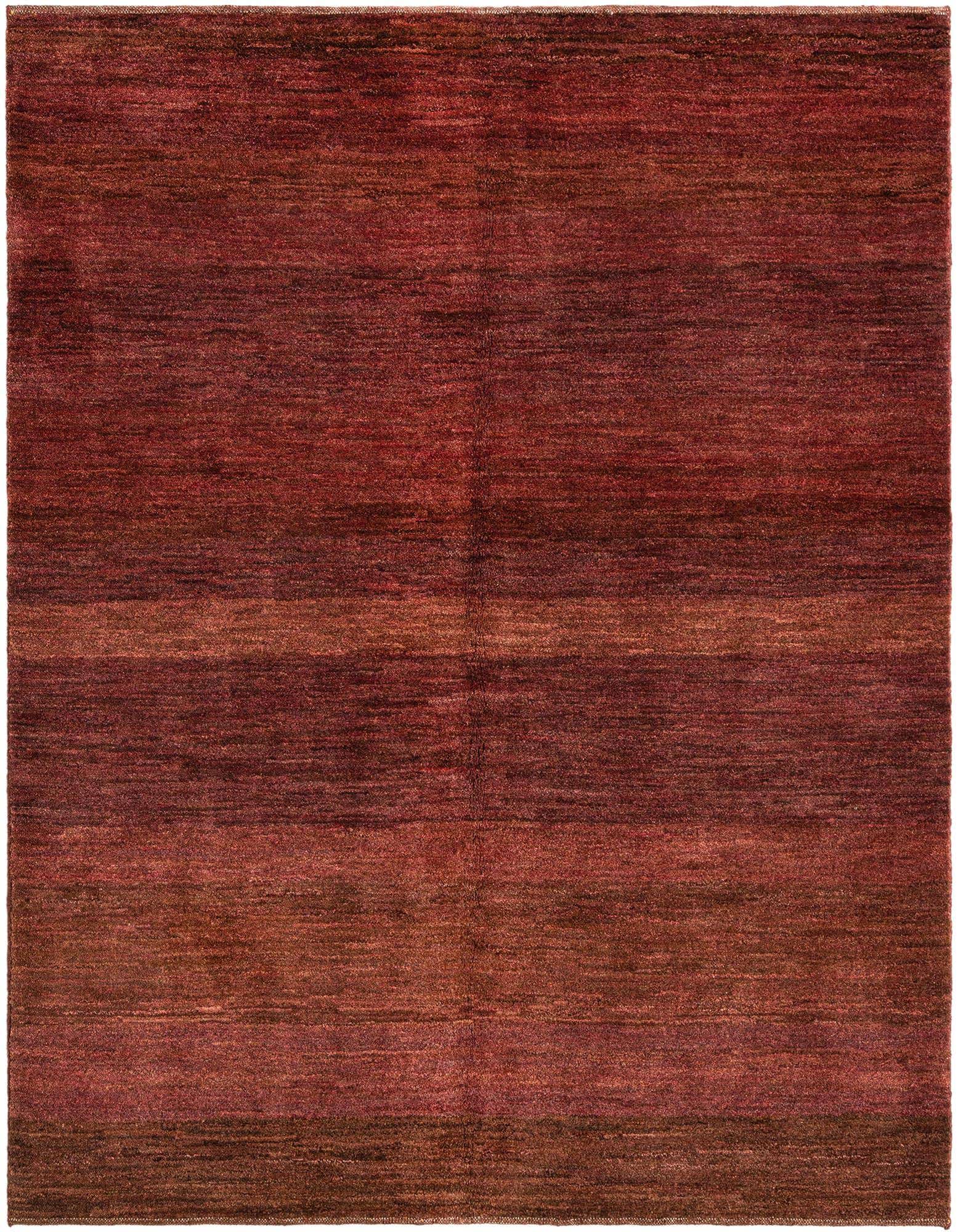 A 4x6 rectangular Shayan Persian rug in varying shades of red, showcasing its medium pile and handmade wool texture.