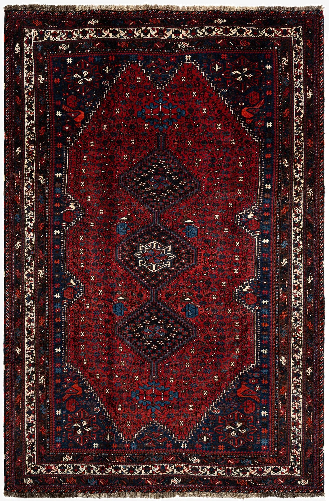  6' 8 x 9' 10 Shiraz Wool Rug