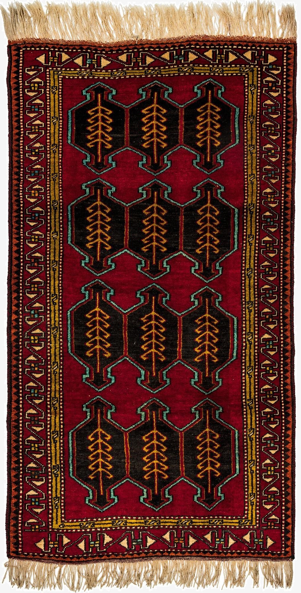  3' 7 x 6' 7  Hand Knotted Shiraz Wool Rug