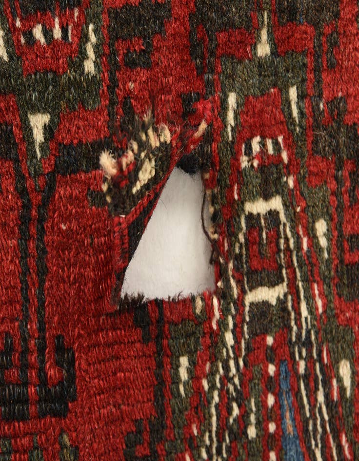 Detail image of 3' 2 x 3' 10 Hand Knotted Shirvan Persian Wool Rug