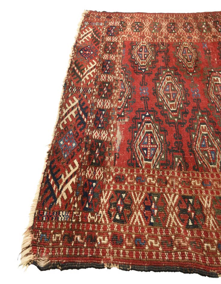 Detail image of 3' 2 x 3' 10 Hand Knotted Shirvan Persian Wool Rug