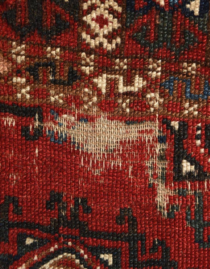 Detail image of 3' 2 x 3' 10 Hand Knotted Shirvan Persian Wool Rug