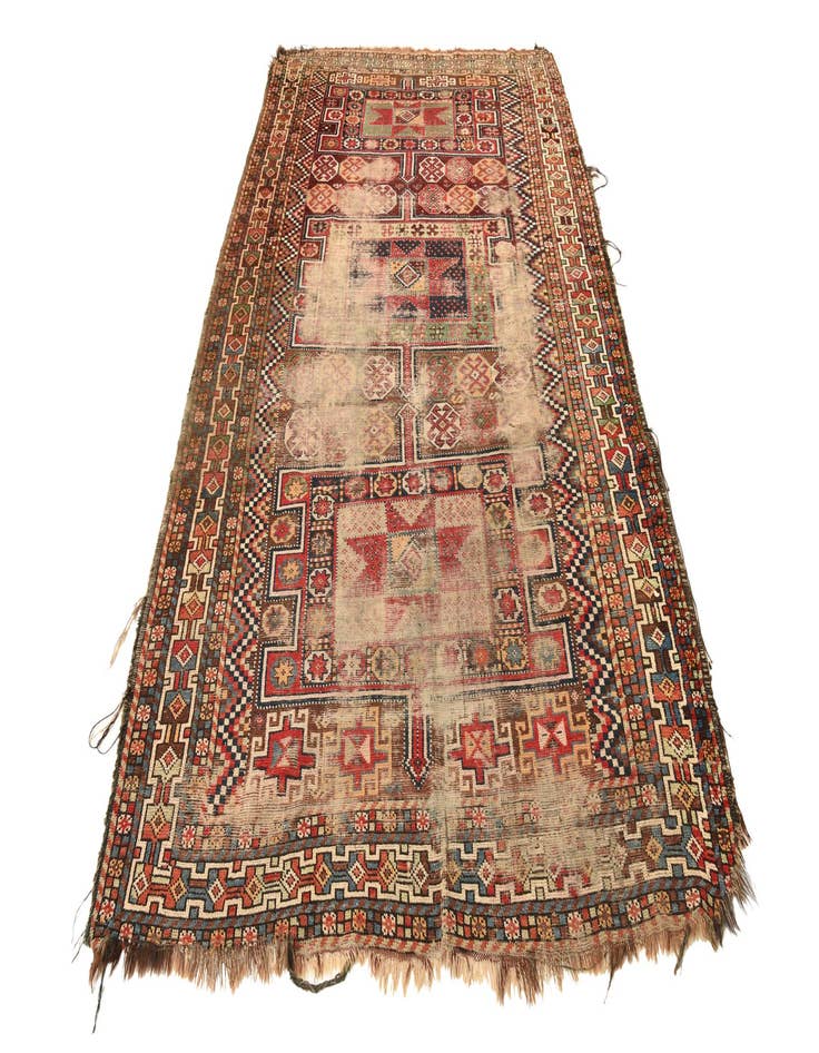 Detail image of  5' x 9'  Hand Knotted Shirvan Persian Wool Rug